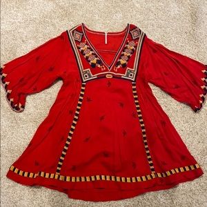 Red Embroidered Dress